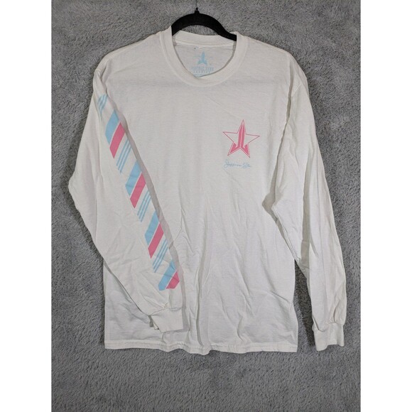 Jeffree Star Medium Long Sleeve White Shirt Snowflake 2020 Exclusive - Picture 1 of 7